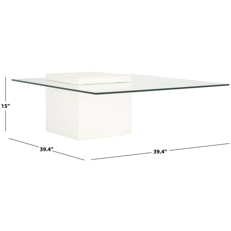 SAFAVIEH Couture Sophibeth Concrete Coffee Table - 39"W x 39"D x 15"H