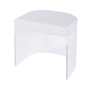 Solara 20 in. Seat Height Acrylic and Upholstered Accent Stool - Clear Acrylic