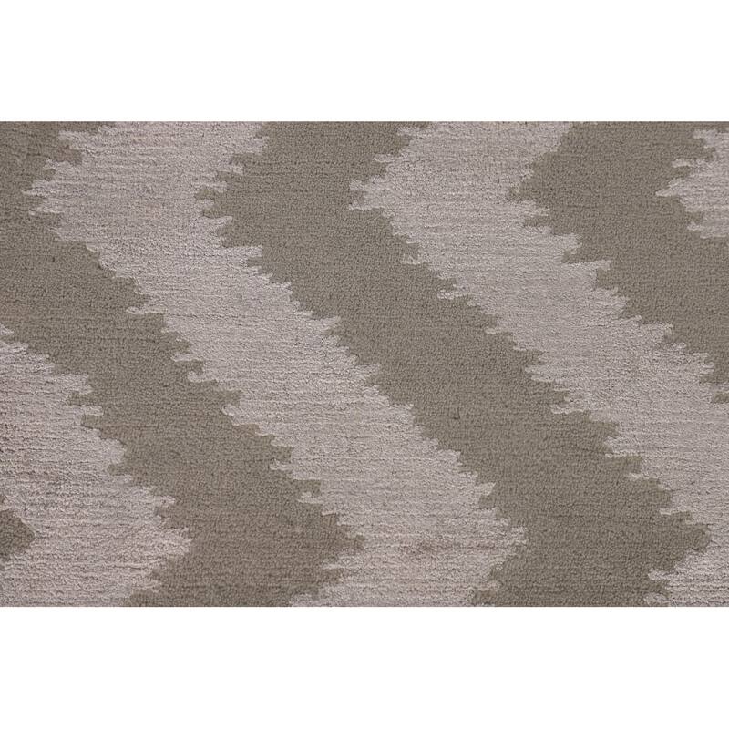 Chevron Style Nepalese Indian Area Rug Handmade Wool Carpet - 6'0" x 8'9"