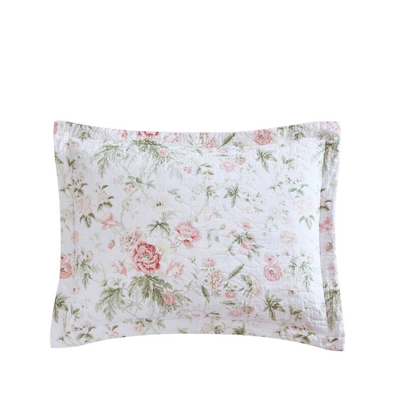 Laura Ashley Breezy Floral Cotton Pink 4 Piece Daybed Cover Set