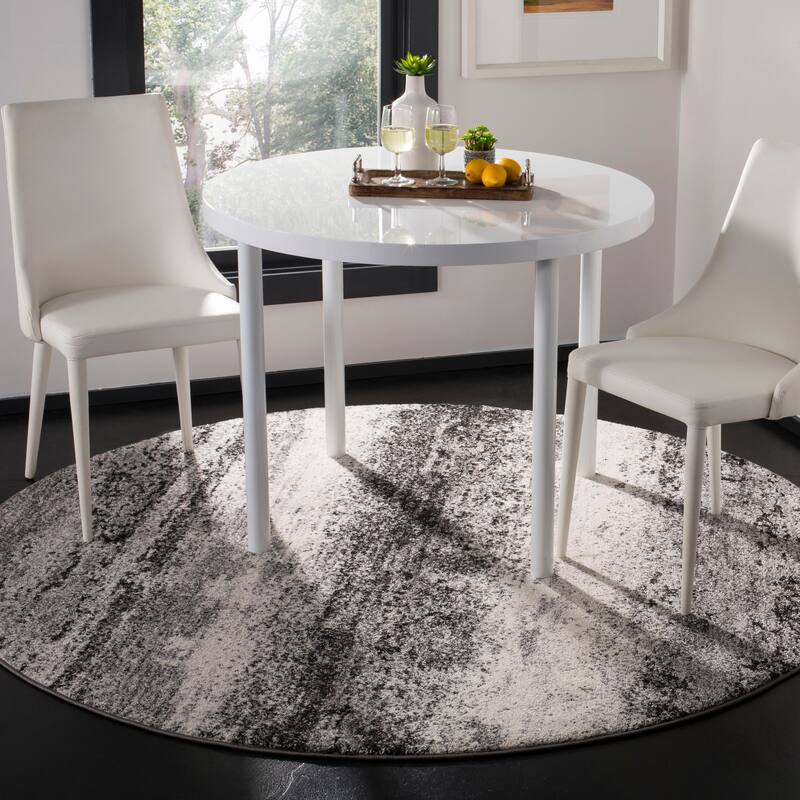 SAFAVIEH Spirit Rosia Modern Abstract Rug - 6'7" Round - Charcoal/Light Grey