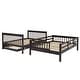 preview thumbnail 22 of 37, Full-Over-Full Convertible Bunk Bed with Storage Stairway & Twin Trundle, Soild Wood Bunk Bed Frame w/Full-Length Guardrail