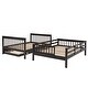 preview thumbnail 23 of 40, Modern Full Over Full Bunk Bed With Twin size Trundle,Storage and Guard Rail,Solid Construction
