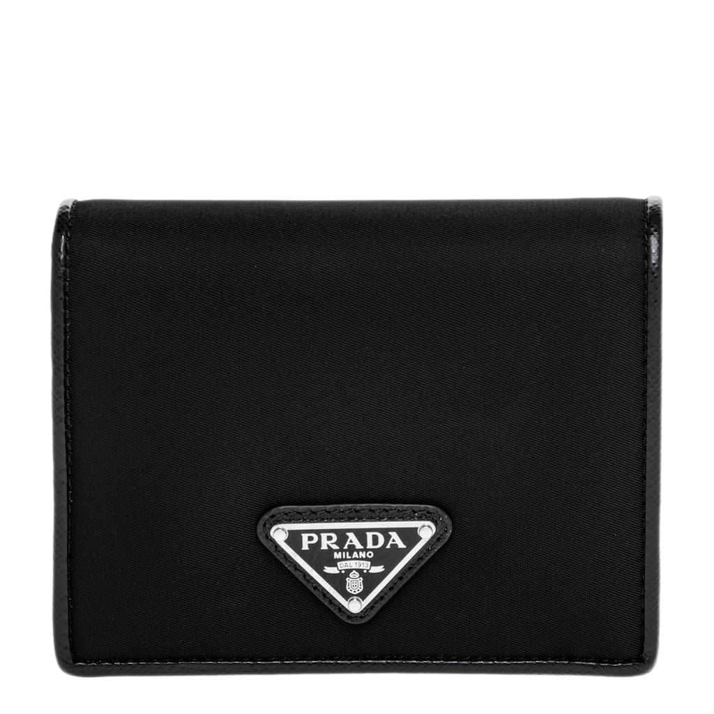 Prada Men's Logo Plaque Bifold Wallet