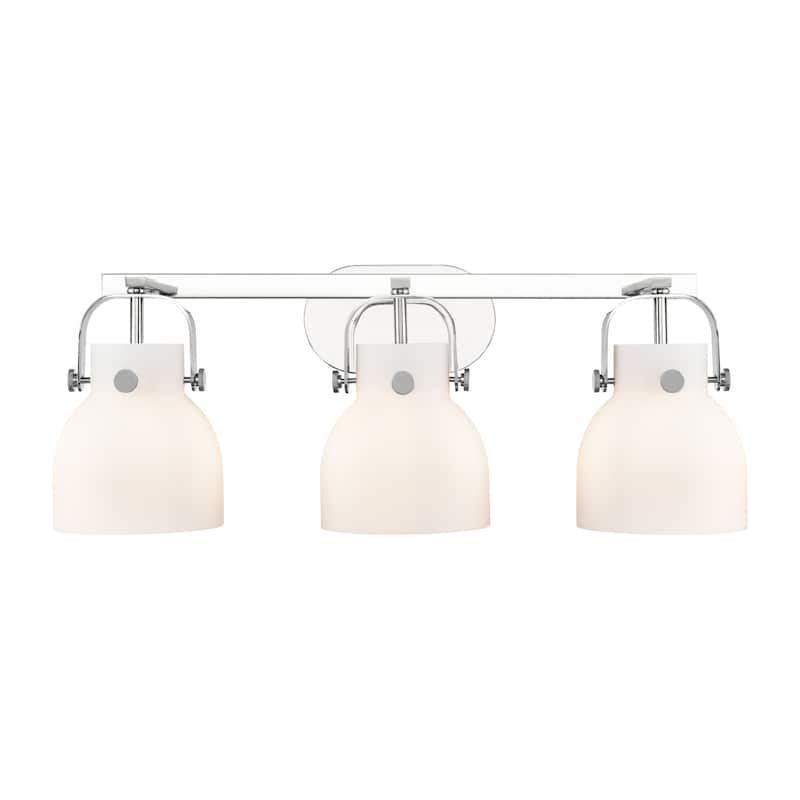 Innovations Lighting 423-3W-10-27 Pilaster II Bell Vanity Pilaster II - Polished Chrome / Matte White