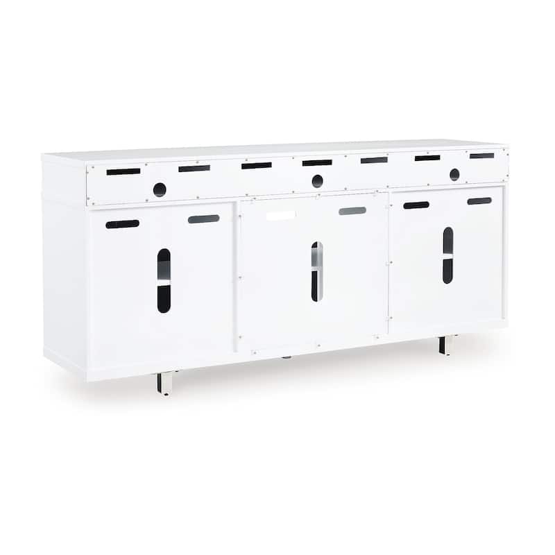 Signature Design by Ashley Gardoni White/Black 72" TV Stand for TVs up to 82" - 72.38" W x 19.38" D x 33.38" H