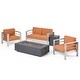 preview thumbnail 32 of 46, Cape Coral 5-piece Outdoor Fire Pit Chat Set by Christopher Knight Home