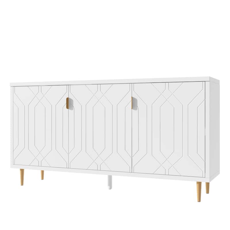 65" Modern TV Stand with Doors & Adjustable Shelves for TVs Up to 70"