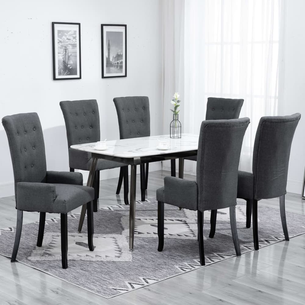 vidaXL Dining Chairs with Armrests 1/2/4/6 pcs Multicolor Fabric - 21.3" x 22" x 41.7"