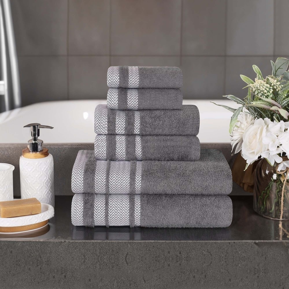 Superior Hays Cotton Medium Weight 6 Piece Bathroom Towel Set