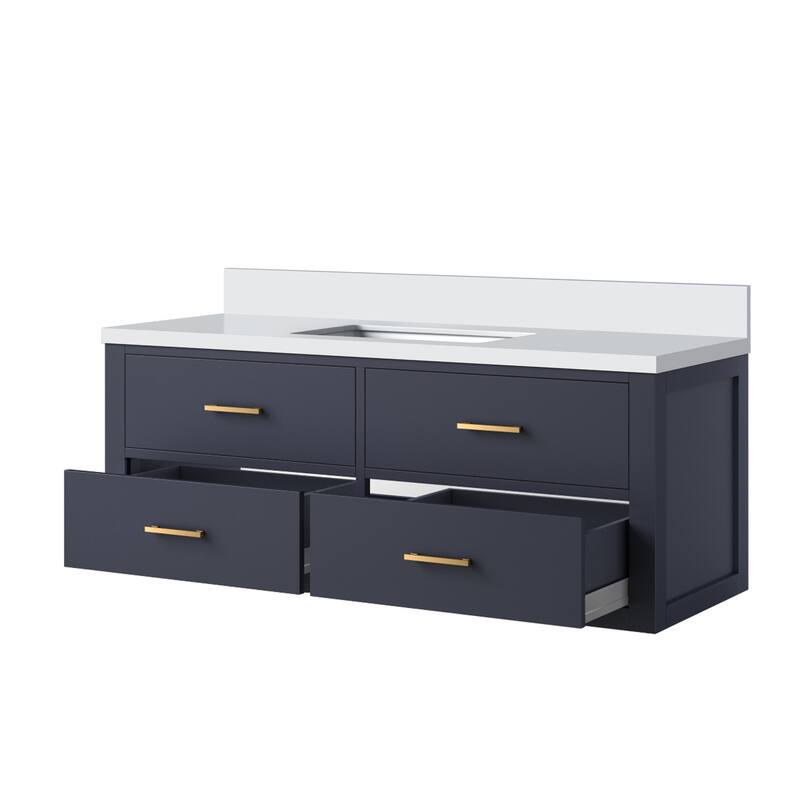 Castor Bath Vanity with Cultured Marble Top and Sink