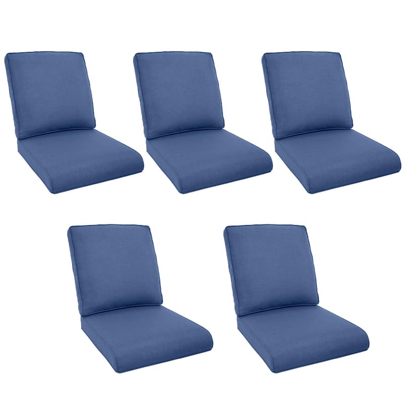 Pocassy 22x25x4" Cushion for Outdoor Swivel Chairs Sofa Set - Blue Cushion - 5 Set Seat & Back Cushion
