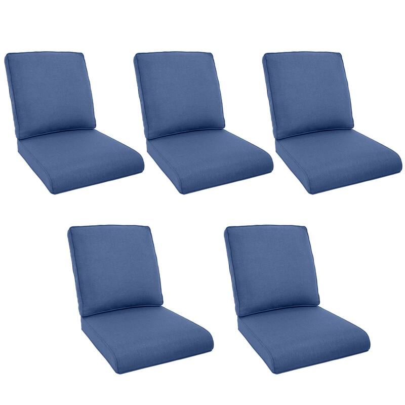 Pocassy 22x25x4" Outdoor Cushion for Swivel Chairs Sofa Set - Blue Cushion - 5 Set Seat & Back Cushion