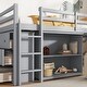 preview thumbnail 11 of 10, Twin Loft Bed w/ Stroage Case & Drawer Cabinet, Shelf Cabinet, Pulling - Out Desk, Rubber Wood Loft Bed w/ Ladder, White