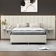 preview thumbnail 23 of 64, Upholstered Platform Bed with Soft Oversized Headboard and Storage Shelves Beige - Full