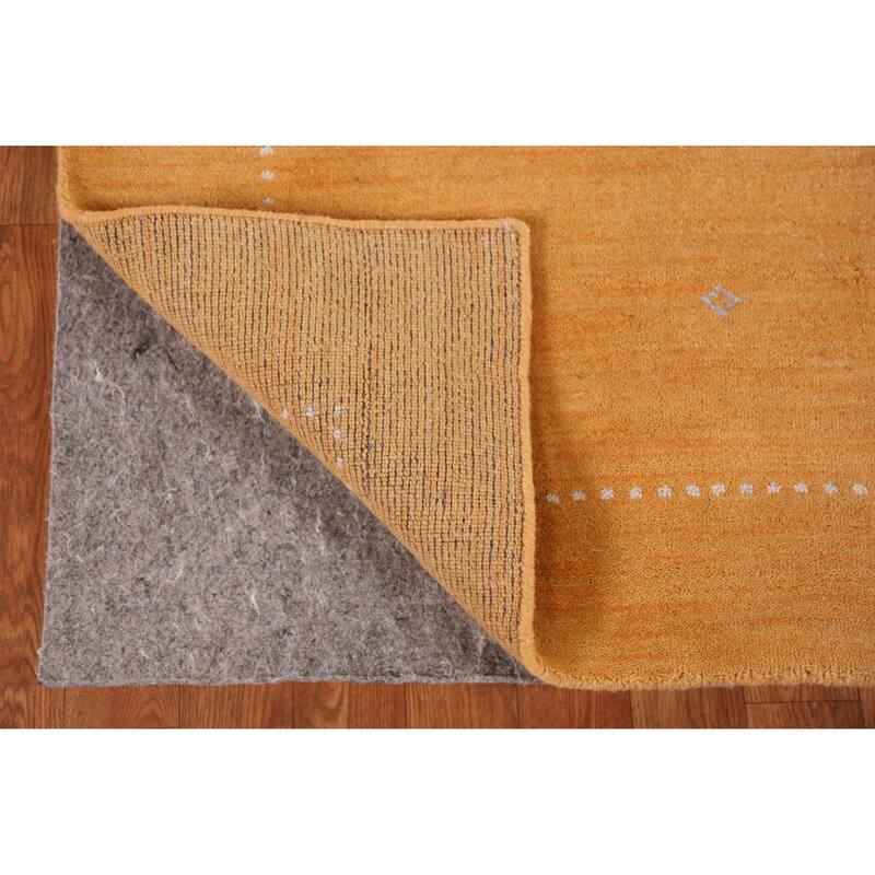 Hand Knotted Oriental 100% Wool Carpet Tribal Tribal Yellow & Gold Gabbeh Area Rug - 6' 3'' X 4' 7''