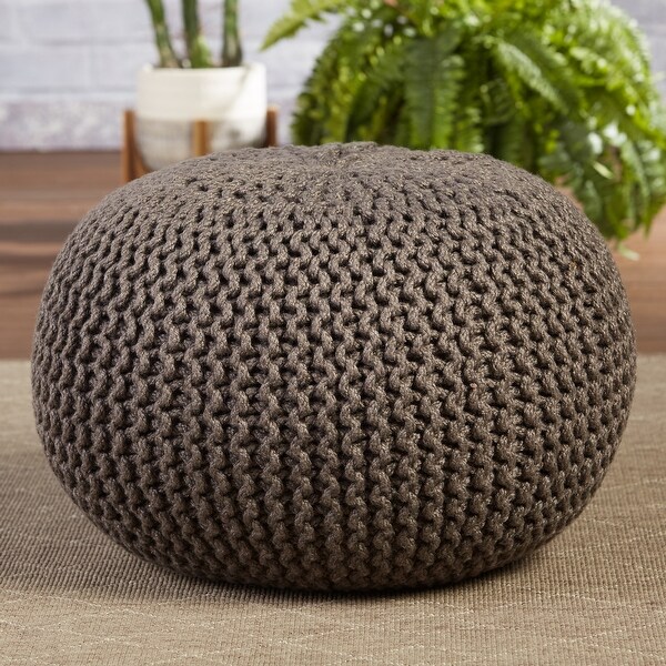 Icon Footstool  Indoor Outdoor Pouffe Waterproof Fabric Stool Charcoal & Lime 