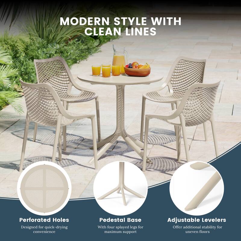 Frond and Form 4-Person Outdoor Round Dining Set