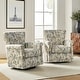 preview thumbnail 47 of 53, HULALA HOME Georg Transitional Floral Fabric Swivel Rocker Chair with Removable Backrest and Rolled Armrest Set of 2