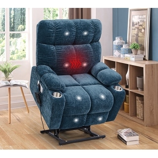 Dual Okin Motor Power Lift Recliner With Heat Massage For Elderly 