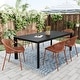 preview thumbnail 2 of 13, Roomfitters Outdoor Expandable Dining Set 7 Piece Acacia Wood Table Stackable Chairs