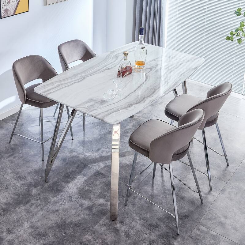 2PCS Bar Chair.Dining Chair.Bar Stool with Durable Electroplated Metal Legs