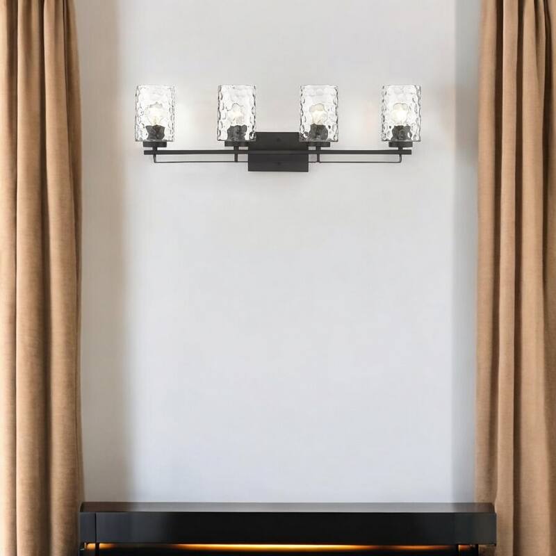 120 Voltage Transitional Flush Mount Vanity Light with Clear Glass Shade and Dimmable Hardwired Fixture
