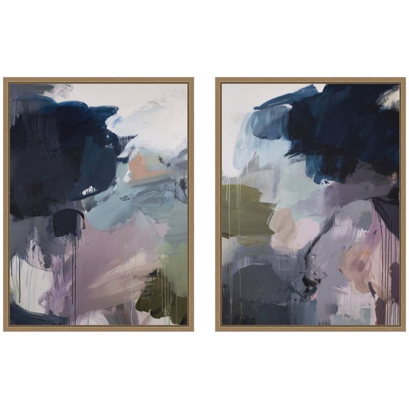 Kate and Laurel Under the Sky No. 1 & No. 2 2 Piece Framed Canvas Wall Art Set by Amy Lighthall - 2 Piece Set 18x24 - Gold