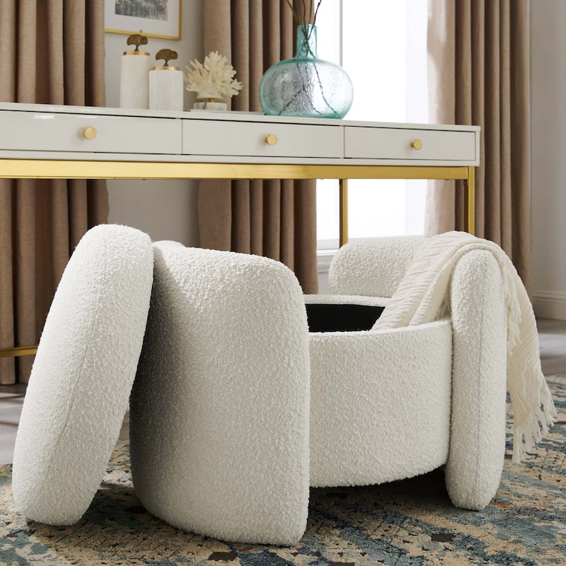 Nebula Boucle Upholstered Upholstered Ottoman