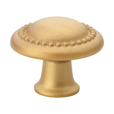 GlideRite 10-Pack 1-1/4-inch Round Beaded Cabinet Knob Satin Gold - Pack of 10