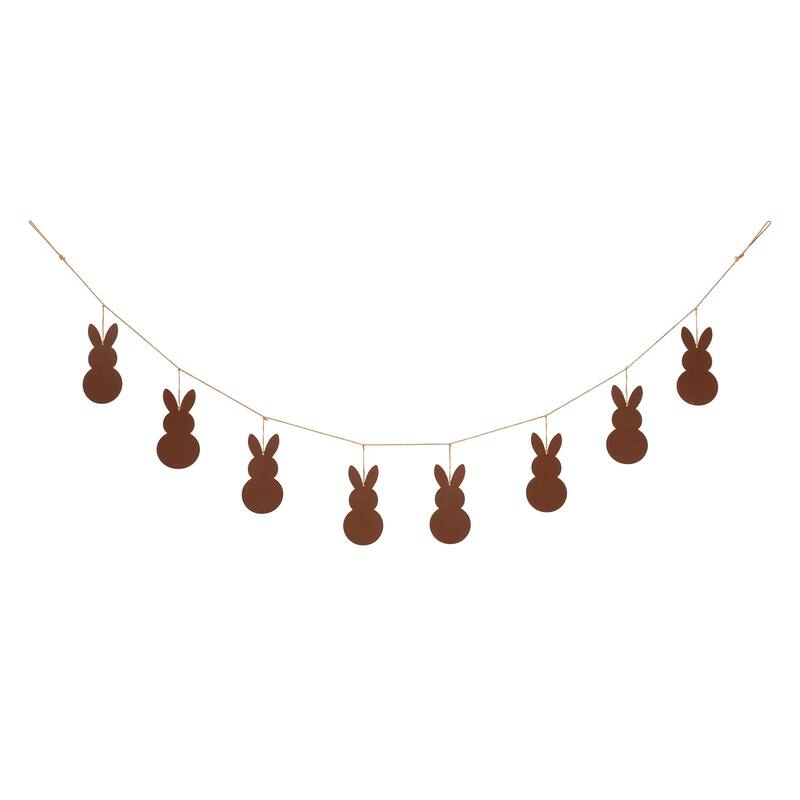 Glitzhome 72"L Easter Metal Bunny Hanging Garland Wall Decor