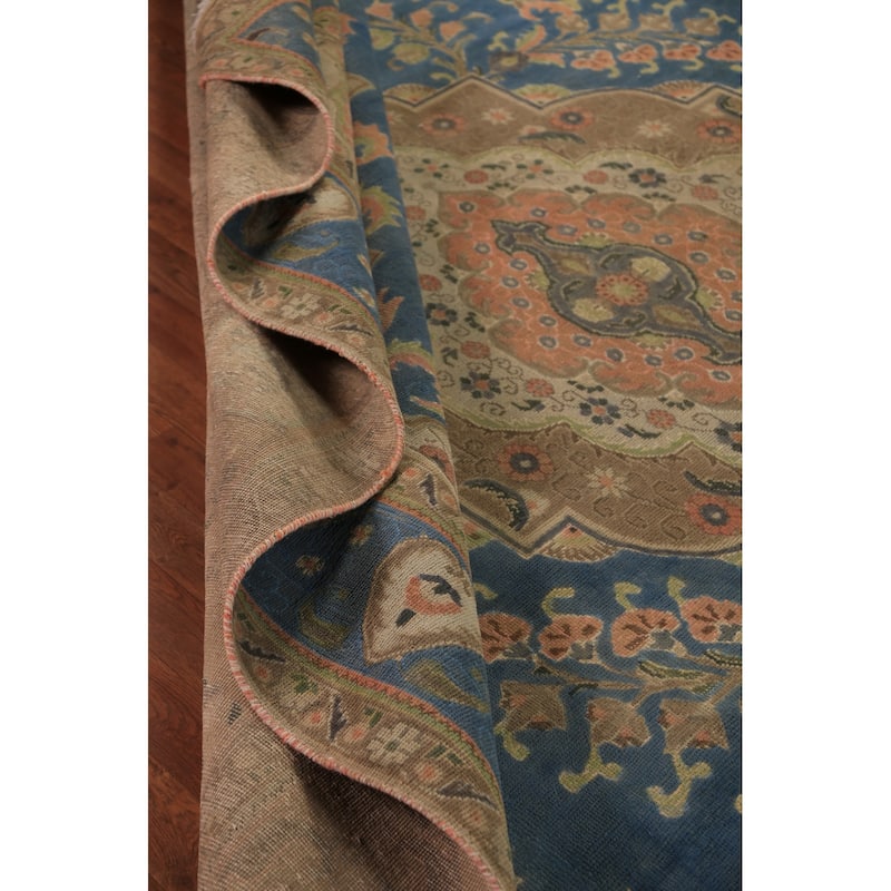 Traditional / Medallion Tabriz Persian Rug Hand-Knotted Wool Carpet - 9'3"x 12'11"