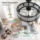preview thumbnail 59 of 105, Caged Ceiling Fan with Light and Remote, 11.8–28 Inch Low Profile Fandelier, 6-Speed Quiet DC Motor, Black/Satin Nickel