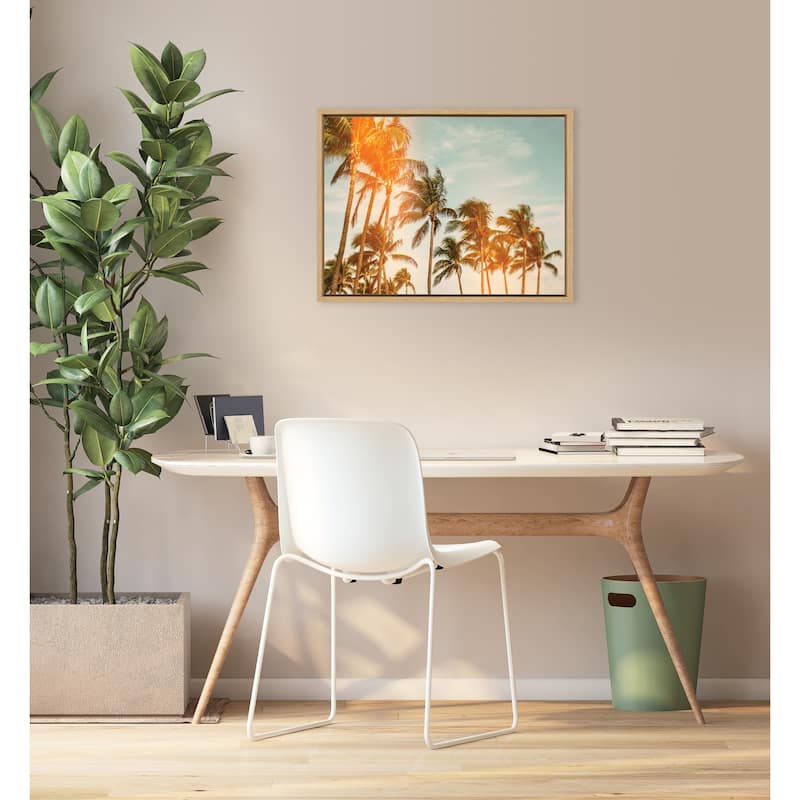 Kate and Laurel Sylvie Miami Breeze Framed Canvas by Alicia Bock