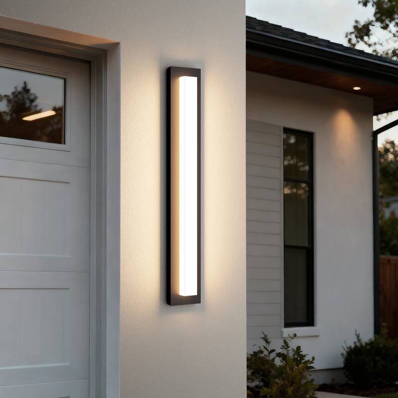 Aluminum LED Outdoor Wall Sconce Rectangle Wall Mounted Lights