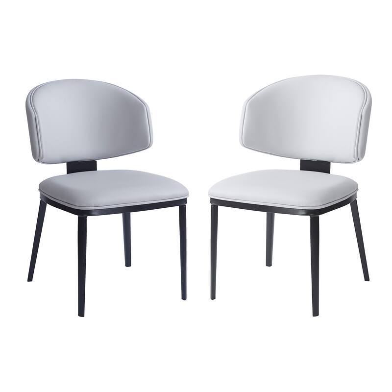 5-Piece Dining Table Set with Faux Leather Chairs and Metal Base, Feet with Anti-scratch and Anti-noise Pads