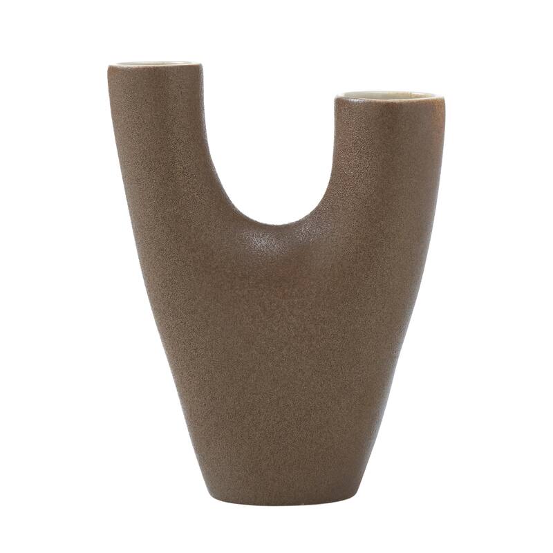 Renwil Garnier Indoor Ceramic Stoneware Small Vase, Textured Brown
