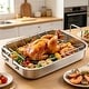 preview thumbnail 2 of 8, Roasting Pan 15.6" with V-Shaped Rack Non-Stick Heavy-Duty Steel