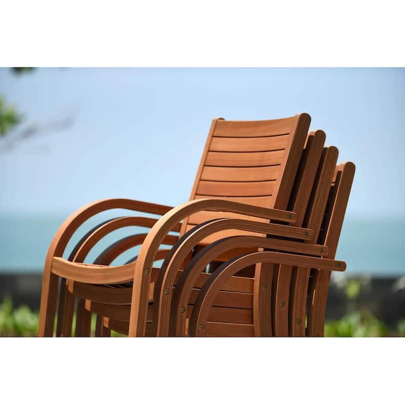 LifestyleGarden George 11 piece FSC Wood Outdoor Patio Dining Set - 11 Piece