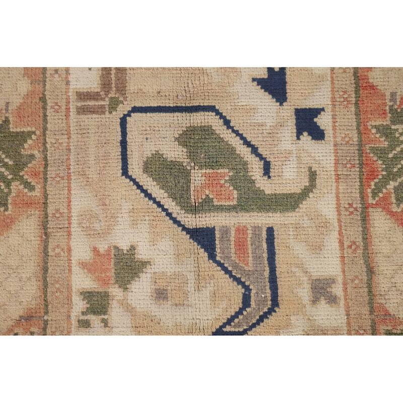 Garden Design Bakhtiari Persian Vintage Rug Handmade Peach Wool Carpet - 6'9"x 10'4"