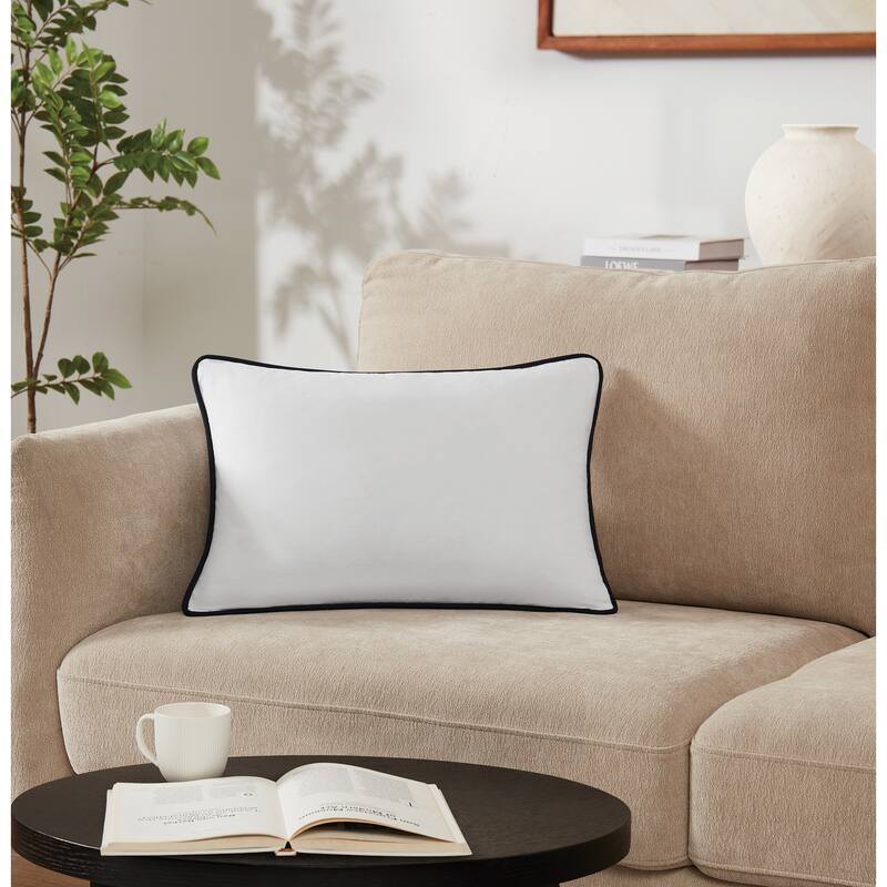 Brooklyn Loom Solid Contrast Piped Decorative Pillow