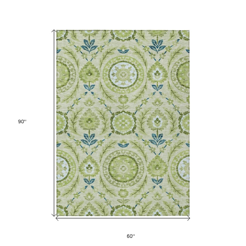 HomeRoots Floral Transitional Rectangle Outdoor Rug