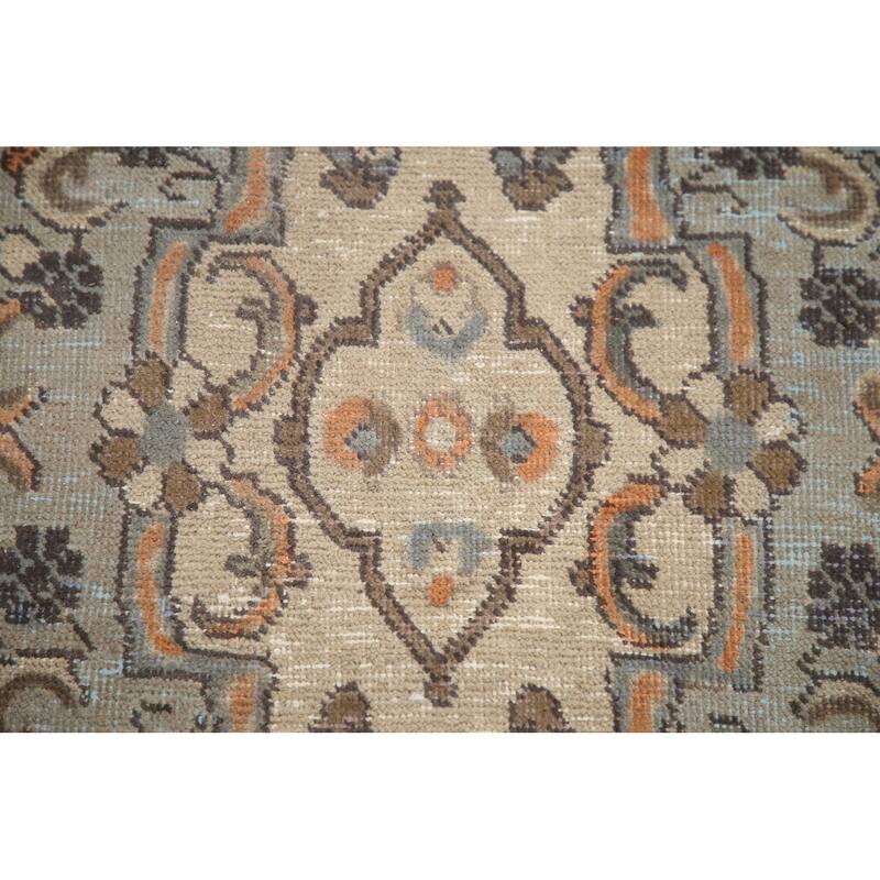 Hand Knotted Oriental 100% Wool Carpet Traditional Medallion Beige & Ivories Tabriz Area Rug - 12' 10'' X 9' 2''