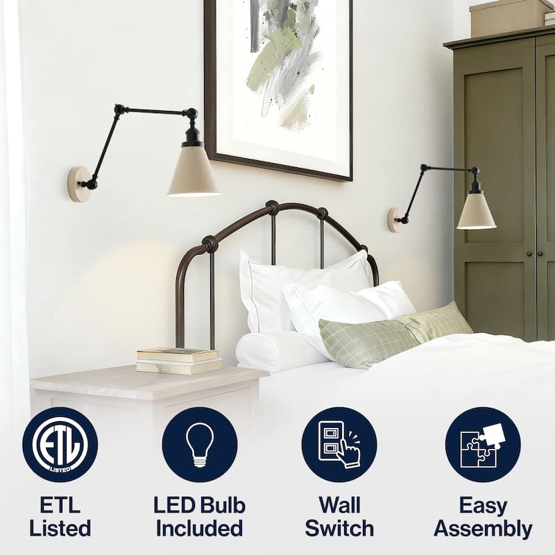 Rover 7" Adjustable Arm Metal LED Wall Sconce by JONATHAN Y