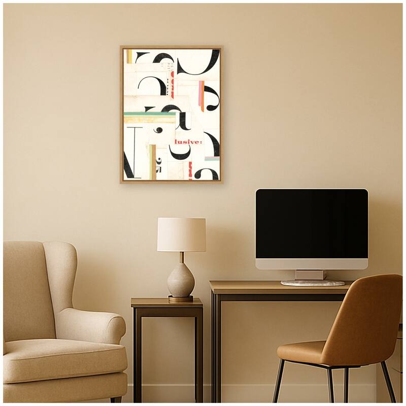 Kate and Laurel Typography White FC by Felicia Dadak Framed Canvas Wall Art Print