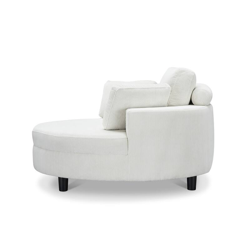 51" Fabric Sofa with Throw Pillows,Waist Pillow and Ottoman