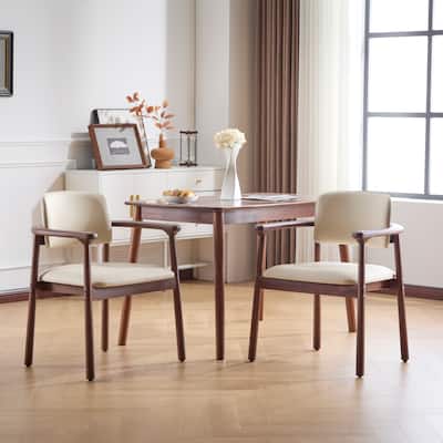 2 - Pack Dining Room Chairs,Sturdy Rubber Wood, Comfortable Pu Foam Seat,Ideal For Home & Kitchen