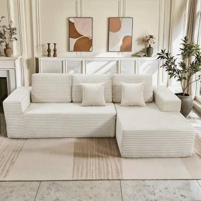 Indoor 108" Oversized Sofa Lounge Chair with Fluffy Comfy Cloud Couch