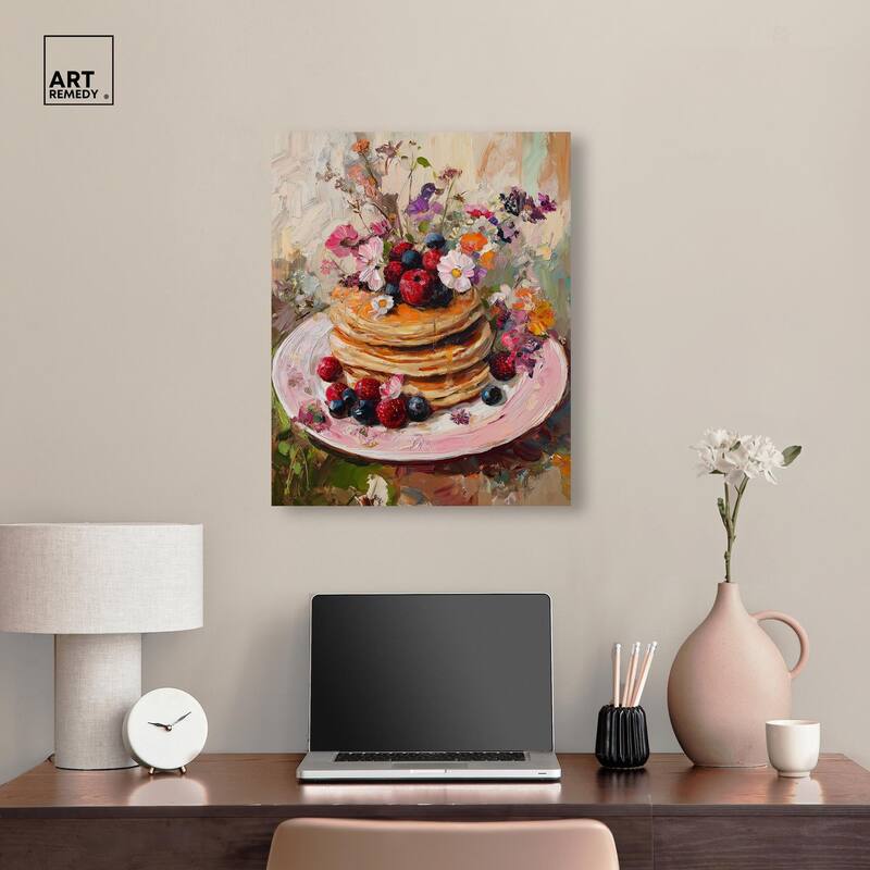 Raspberry Pancakes II Canvas by Art Remedy, Gallery Wrapped