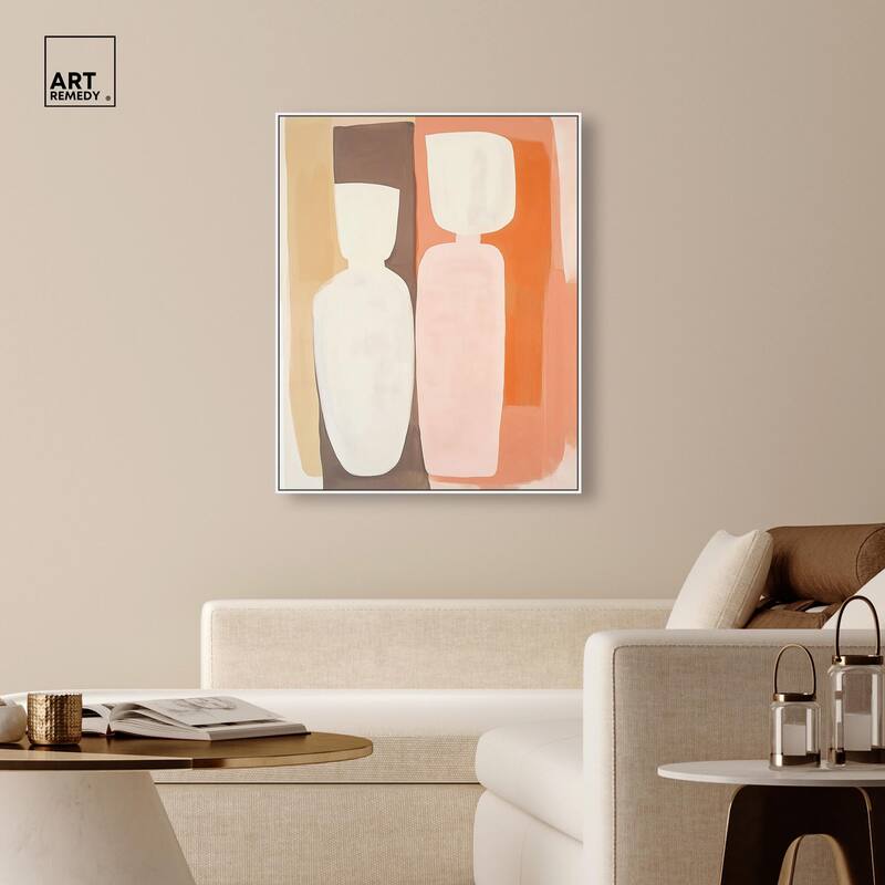 Pink Meets Clay I Canvas by Art Remedy